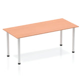 Impulse 1800mm Straight Table Beech Top Silver Post Leg BF00169 DD